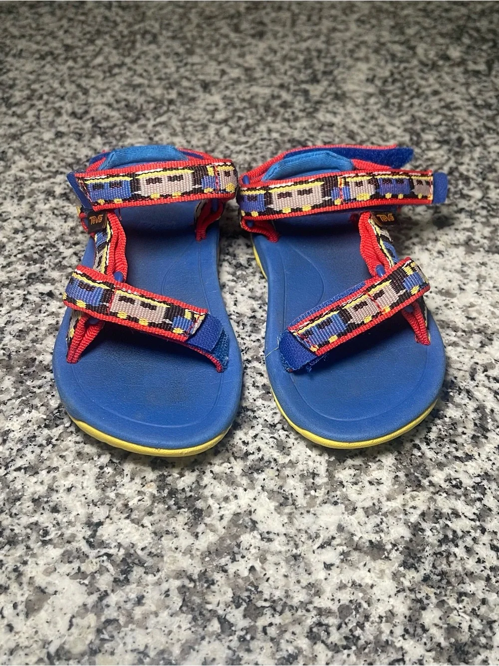 Teva Toddler Hurricane XLT 2 Sandals with Straps Size 7 Blue Trains Slip On